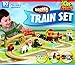 Deluxe Wooden Train Set - Compatible with All Major Brands Including Thomas Railway System - by Kids Destiny