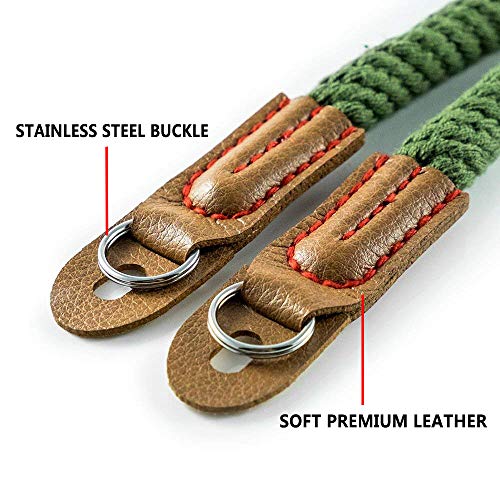 Camera Strap Eorefo Handmade Soft Cotton Vintage Camera Neck Shoulder Strap for Mirrorless and DSLR Camera,Green.