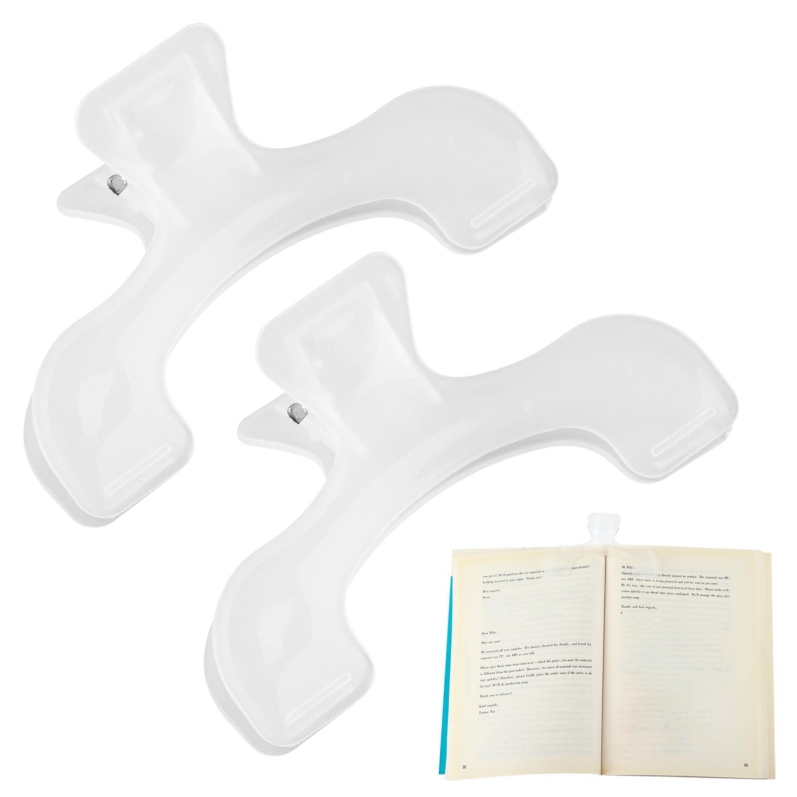 Photo 1 of 2PCS Book Page Holders for Reading, Transparent Book Clip, Page Holder Bookmark for Reading Teaching and Fixing Manuscripts, Suitable for Teacher Clerk
