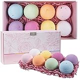 Bath Bombs Gift Set, Anjou 8 x 4.0 oz Vegan Natural Essential Oils, Fizzy Spa Moisturizes Dry Skin, Bubble Baths, Christmas Gift Kit Ideas for Women, Kids, Girlfriend, Moms