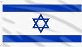 AhfuLife Israel Flag 5ft x 3ft Double Sided Polyester with Brass Grommets