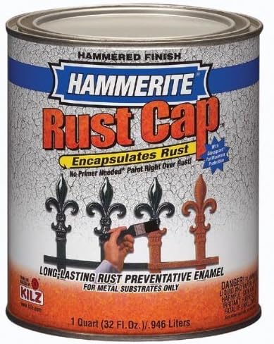 Masterchem 43125 Hammerite Rust Cap Rust Preventative Paint Hammered Dark Blue 1 Qt