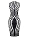 Ninimour Womens Sleeveless Stripe Print Slim Fit Package Hip Bodycon Dress , Black , Small