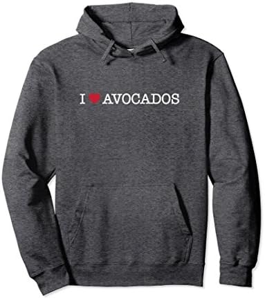 Unisex I Love Avocados Hoodie Large Dark Heather