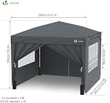 VOUNOT 3m x 3m Pop Up Gazebo with Sides 4 Weight Bags Grey view 7