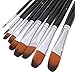 Anself Nylon Hair Paint Brush Set Filbert Head Wooden Handle Artists Brushes 9pcs