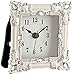 Kenova White and Silver Jeweled Table Clock