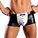 FEESHOW Men's Leather Wet Look Tuxedo Boxer Shorts Briefs Underwear with Bow Tie (Black, L)