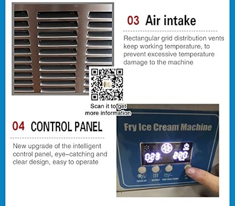 Yoli® Thai frito máquina de helado, Ice Crema rollo Panificadora, frito cuadrados de hielo crema eléctrica con panel de control: Amazon.es: Electrónica