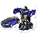 JSMK Toy Cars for Kids Rc Vehicles 2-Packs 1-Step Deformation Car,, Kids Toys Robot One Step(Blue and Yellow)