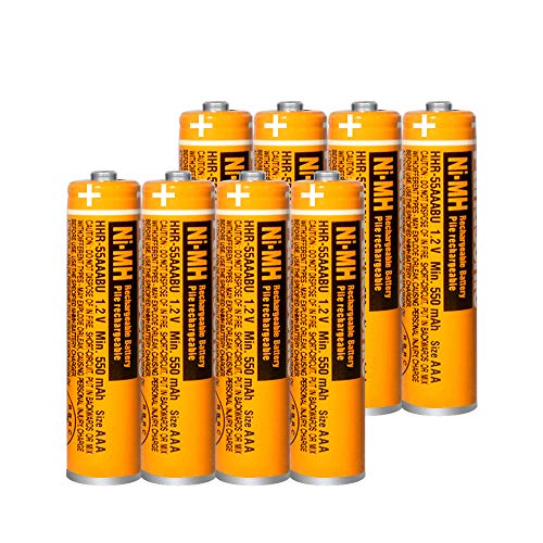 8 Pack HHR-55AAABU NI-MH Rechargeable Battery for Panasonic 1.2V 550mAh AAA Battery for Cordless Phones