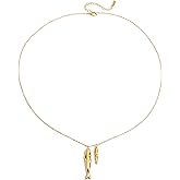 MURNA KARE Beach Necklaces for Women - Gold Fish Pendant Necklace, Waterproof Ocean Summer Beach Jewelry