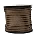 Mandala Crafts 50 Yards 5mm Wide Jewelry Making Flat Micro Fiber Lace Faux Suede Leather Cord (5mm, Olive Brown)