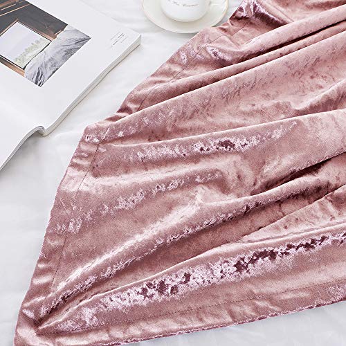 BOURINA Throw Blanket Shiny Decorative Ice Crushed Velvet Throw for