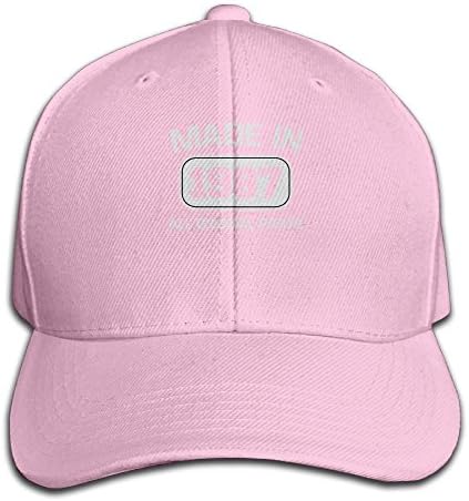 YY0X0XAD Hat TeeStars - 30th Birthday Gift - Made In 1987 All Original Parts Hat Snap-Back Hip-Hop Cap Baseball Hat Head-Wear Cotton Trucker Hats Pink