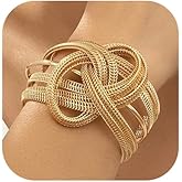 ZMANYIJEW Chunky Gold Bracelets for Women Wide Gold Cuffs Bangle Exaggerate Hollow Out Adjustable Bracelets Punk Vintage Jewelry