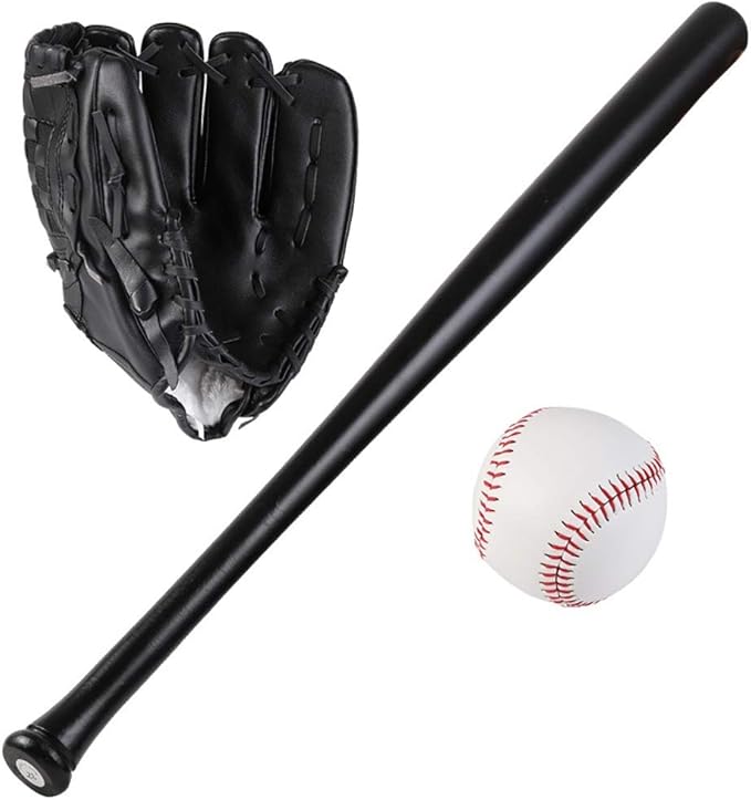 25'' Wooden Baseball Bat Set for Kids Youth Intdoor Outdoor Sports Home