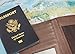 RFID Blocking Leather Passport Holder For Men and Women - Black