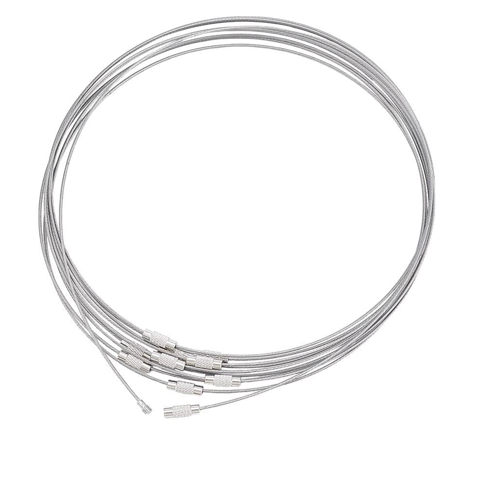 NBEADS Necklace Wire, 10 Strands 18inches Steel Wire with Screw Clasp for DIY Jewellery Making, Silver