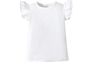 Magic Park 12M-14Y Baby Girl Blouse Toddler Short Long Ruffle T-Shirts Kids Girl Solid Color Tee Casual Tops for Girls