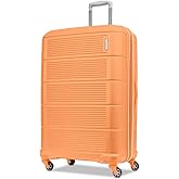 American Tourister Stratum 2.0 Expandable Hardside Luggage with Spinner Wheels, 28-Inch Checked-Large, Papaya