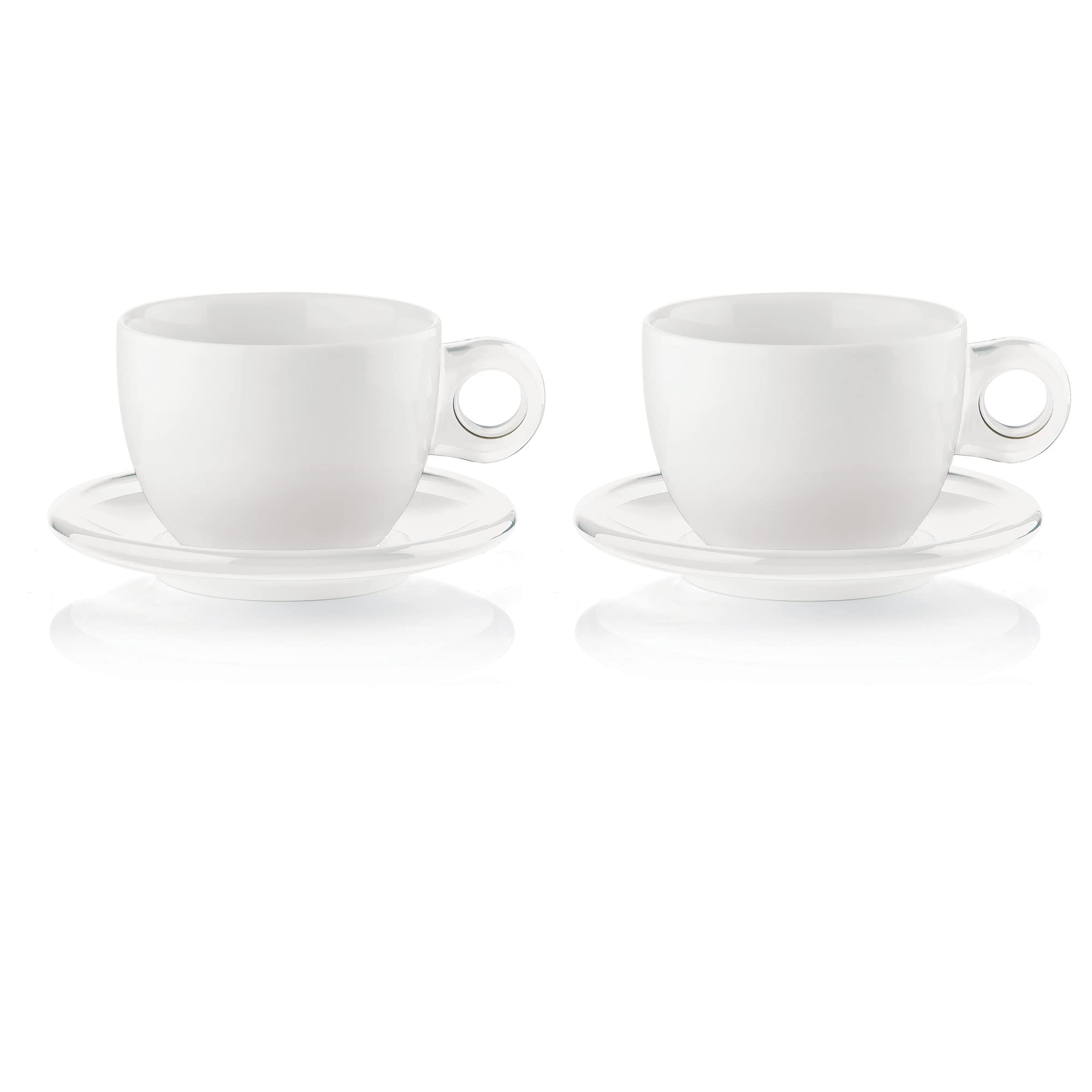 Fratelli Guzzini Gocce, Set of 2 breakfast cups with saucers, SMMA|Porcelain