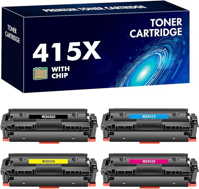 Arcon Compatible Toner Cartridge Replacement for HP 415A 415X W2030A W2030X HP Color Laserjet Pro MFP M479FDW M479DW M479FDN M479FNW M454DW M454DN M479 M454 Toner (Black,Cyan,Yellow,Magenta, 4-Pack)