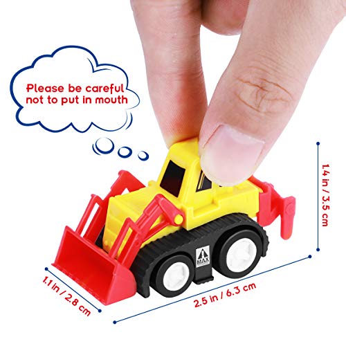 TOYMYTOY Pull Back Vehicles, 12-Pack Mini Construction Vehicles Race Car Toy Trucks for Kids Toddlers Boys Girls Pull Back and Go Car Toy Play Set