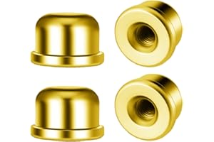 RTNLIT 4pcs Gold Lamp Finials Caps, Threaded 1/4-27 lamp Shade Screw Cap, 1/2 Inch Tall for Lamp Harp Tops