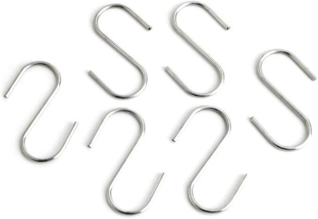 VWH Hooks, 5Pcs Z-Shaped Hooks Over The Door Hooks Hanging Stainless Steel Hooks Door Single Hook For Towel Coat Robe Bag (Silver)
