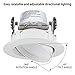TORCHSTAR 10W 4 Inch Retrofit LED Gimbal Downlight, 650lm, 65W Eqv, UL & Energy Star Listed, Dimmable, Adjustable CRI90 Offwhite Recessed Ceiling Light, 3000K Warm White, 5 Years Warranty, Pack of 4