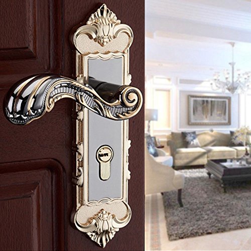 Door Lock, Door Levers Universal Entry Latches Bolts Full Set Privacy Door Security Handlesets Lever Mortise Handle Locks Zinc Alloy+ Keys Continental Zinc Mortise Handle Locks Full Set, USA Stock