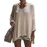 Exlura Women's Off Shoulder Casual V Neck Sheer