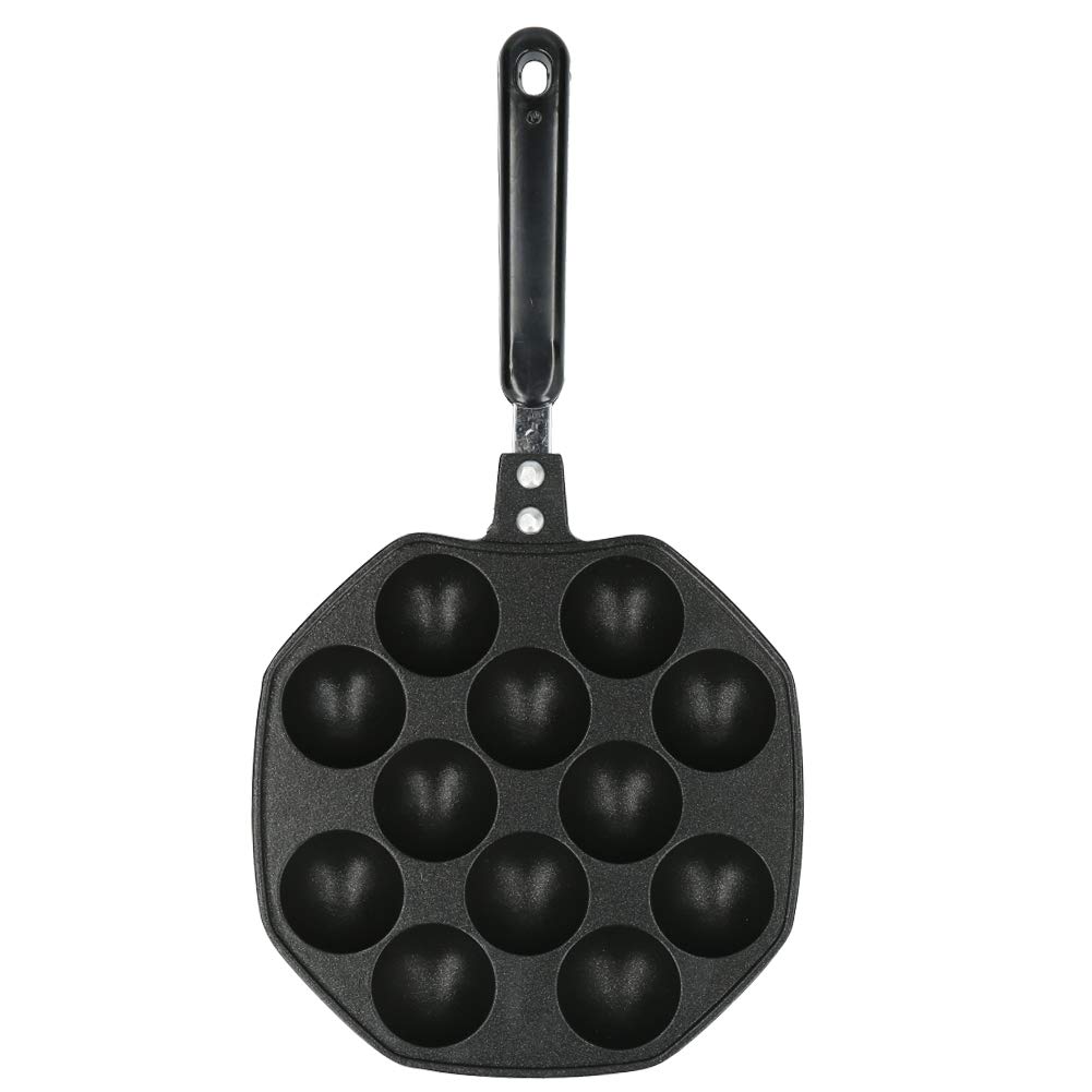 Japanese Takoyaki Pan, 12-Grid Kitchen Octopus Ball Maker Mini Baking Pan for Making Snacks Takoyaki
