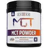 MCT Oil Powder with Prebiotic Acacia Fiber - Keto Friendly Fat & Fiber Source for Sustained Energy, Appetite Control & Gut Health - Zero Net Carbs & Easy on Your Stomach- For Coffee, Smoothies & More!