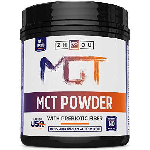 MCT Oil Powder with Prebiotic Acacia Fiber - ZERO Net Carbs - Keto Friendly Fat & Fiber Source for Sustained Energy, Appetite Control & Gut Health - Easy to Digest - For Coffee, Smoothies & More!