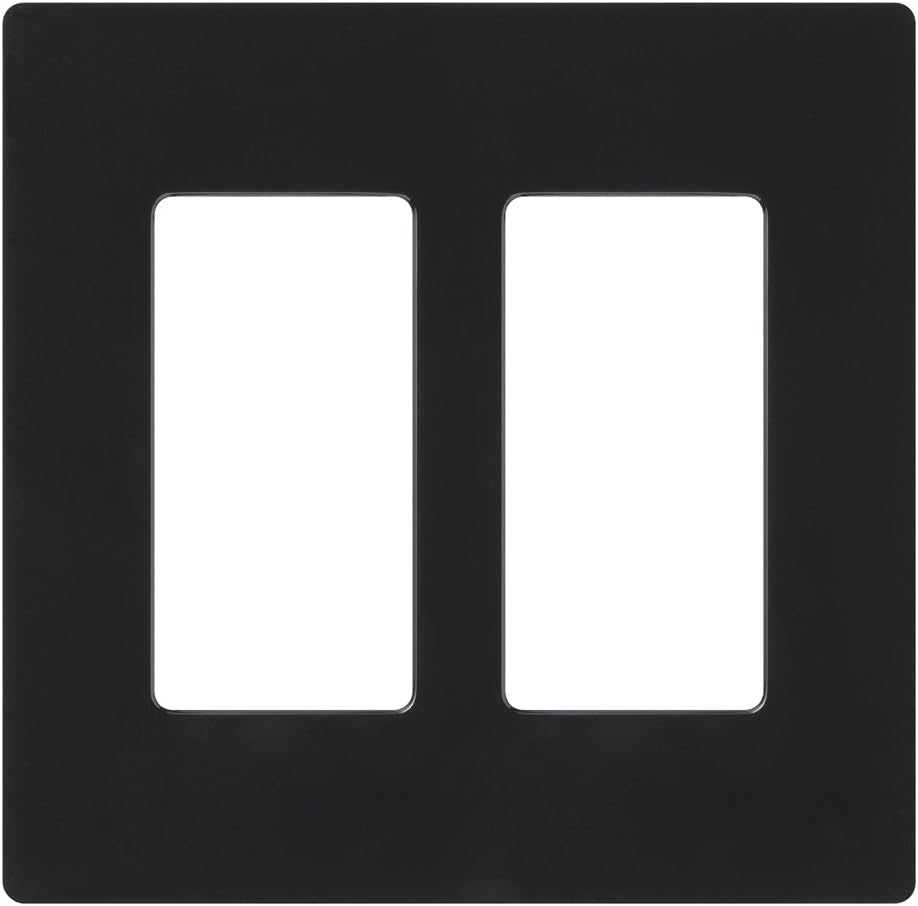 Lutron Claro 2 Gang Decorator Wallplate (48-Pack), CW-2-BL-48, Black