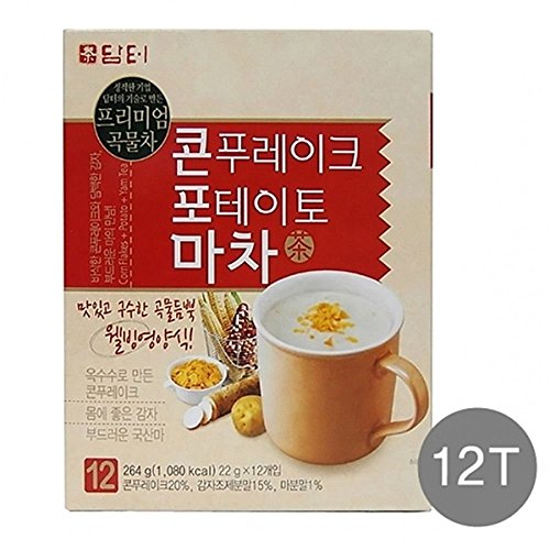 Damtuh Korean Cornflake Potato Yam Tea Breakfast Meal Replacement (Corn Flake Potato Yam) 12 Sticks