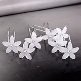 Yantu Womens Flower Bridal Wedding Hair Pin with Crystal (Pack of 20) (Sharp five leaves)