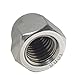3/8-16 Acorn Cap Nuts, Stainless Steel 18-8, Standard Height, Plain Finish, Quantity 25