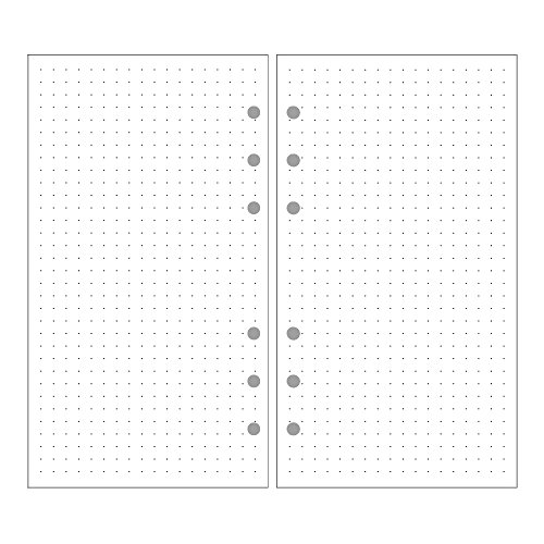 EvZ A6 Refill Dot Matrix Paper, 6 Holes Ring Binder Filler for 7 Inches Refillable Journal Notebook Diary Organizer Planner Inserts, 80 Sheets/160 Pages - Thumbnail 2