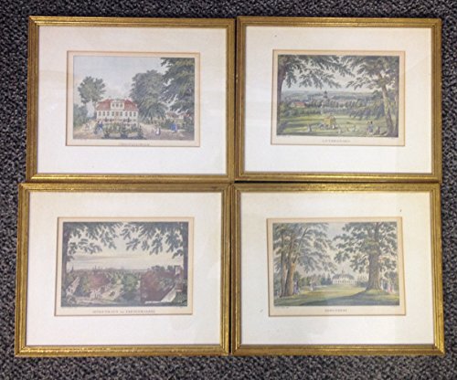 Lot of 4 Vintage Framed Swedish Prints by J. Holf After Drawing by H.G.F. Holm