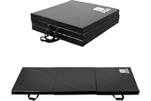 Modern-Depo Gymnastics Mat Tri-Fold 6'X2'X2" Thick With Handle, Waterproof Cover, 100% EPE Core