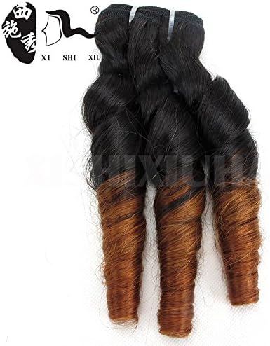 Funmi 3 Bundles Brazilian Ombre Spring Curl Hair Unprocessed Virgin Spring Curly Hair Extensions (18 18 18)