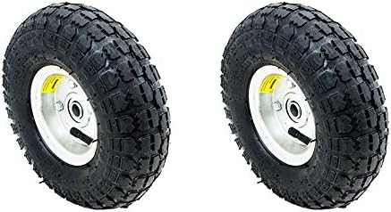 Thegood88 2 Tire Set 10" Steel Air Pneumatic Hand Truck Dolly Wagon Industrial Wheel