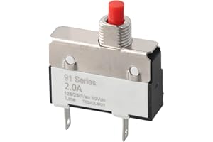 2A Manual Reset Thermal Switch DC Circuit Breaker 125/250VAC 50VDC Overcurrent and Overload Protector for Electrical Circuits