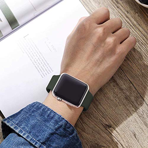 VATI Sport Band Compatible for Apple Watch Band 42mm 44mm, Soft Silicone Sport Strap Replacement Bands Compatible with 2018 iWatch Apple Watch Series 4/3/2/1, 42MM 44MM M/L (Dark Olive)