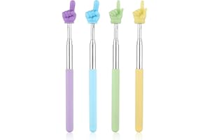 4pcs Retractable Teachers Finger Pointer Sticks, 4 Colors Extendable Telescopic Teachers Pointer Hand Reading Pointer for Whi