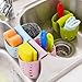 Adams of Saratoga Kitchen Sink Plastic Draining Saddle Sponge Holder, Sponge and Scouring Pad Caddy-Grey