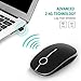 Jelly Comb 2.4G Slim Wireless Mouse with Nano Receiver, Less Noise, Portable Mobile Optical Mice for Notebook, PC, Laptop, Computer, Macbook - Black and Silver